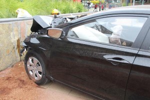 Carpark crash chaos