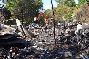 Man trapped in burning home