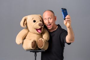 Laughs ‘too much to Ted E. Bear’