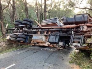 Road closed after truck rollover