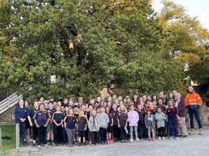 Scouts hike to replace historical plaque