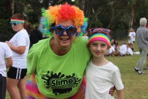 Healesville Primary students enjoy the spray of colour