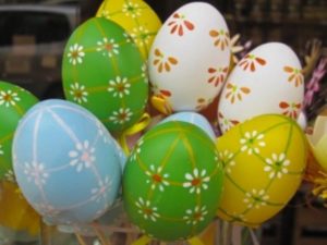 Decorating eggs for Easter