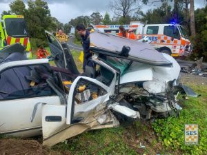 Woman airlifted to hospital after serious head-on