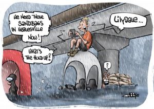 CARTOON: flooding in the Yarra Valley