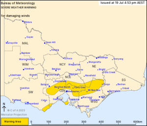 Wind warning issued