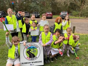 Kids help with cleaning up our town