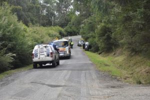 Tipped car on Cornelius Crescent in Healesville