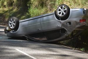 Car flipped over
