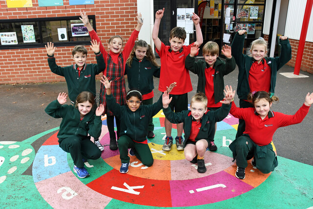 Healesville Primary School junior students thank the parent community for the special present