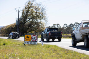 Melba Highway Dixons Creek landslip under repair, speed limit reducing between Coldstream and Yarra Glen